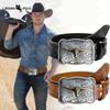 Men's Western Cowboy Belt Bull Head Buckle Retro Embossed Leather Belt Trend