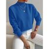 Women S Half Turtleneck Pullover Long Sleeve Knit Sweater Solid Color Loose Fit