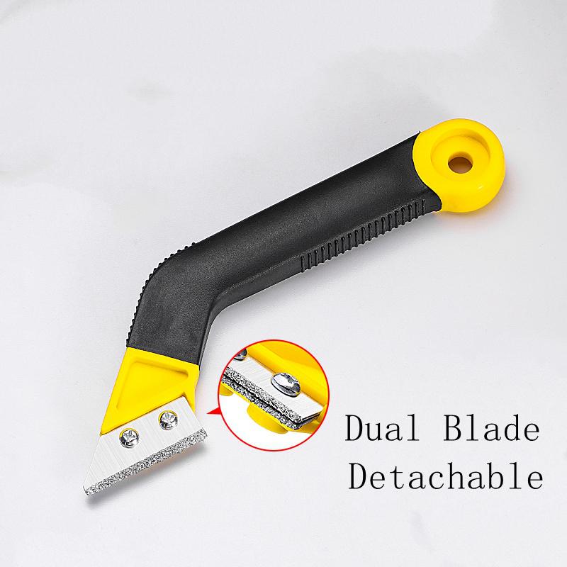 Пила для затирки швов плитки Инструмент для удаления затирки, ручная пила для затирки швов угловой конструкции с 10 алмазными лезвиями для чистки плитки, удаления краски