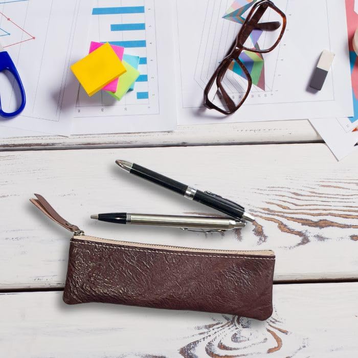 Карандашница Acacia Style Tochigi Leather из дубленой кожи с эффектом шагрени 18 см x Натуральная Сделано в Карандашница для бизнеса, обертка "W Kogashi", 6 см, кожа, легкая,