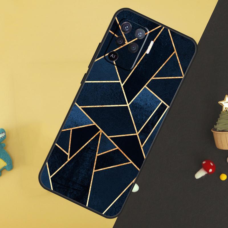Роскошный художественный чехол с золотой фольгой для Oppo A96 A76 A16 A17 A57 A60 A40 A80 A18 A38 A58 A78 A98 A15 A54 A74 A94 A6 A5 Pro