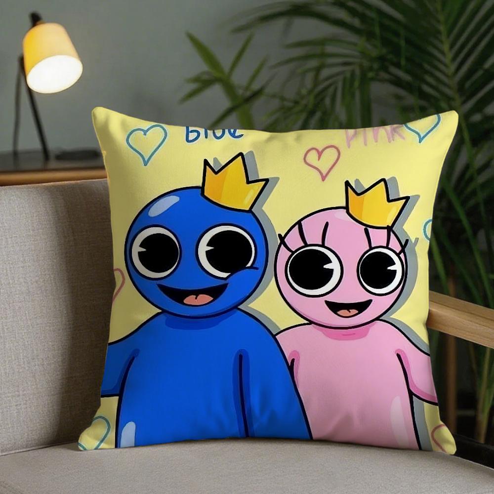 Cartoon Game RRainbow Friends Pillow Case Square DoubleSided Printing Sofa Cushion Cover Pillowcase Bedroom Bedside
