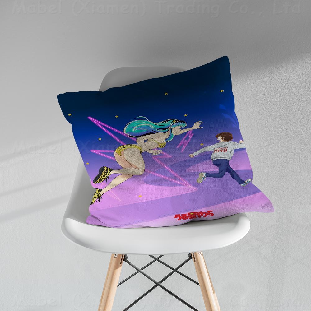 Urusei Yatsura Anime Office Cushion Pillowcase Car Cushion CoverXCM Lumbar Pillowcase Sofa Pillowcover