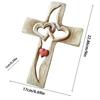 Carved Wooden Cross Intertwined Hearts Wall Hanging Hand Carved Wood Cross