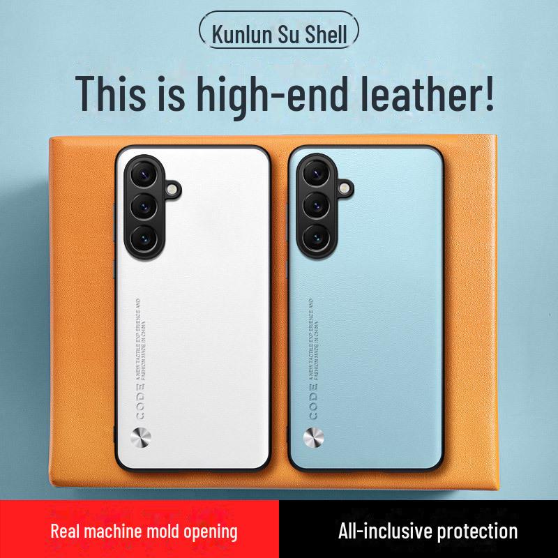 Чехол для телефона Samsung S24FE из кожи с защитой из углеродного волокна для S23Ultra/S22/S21Plus