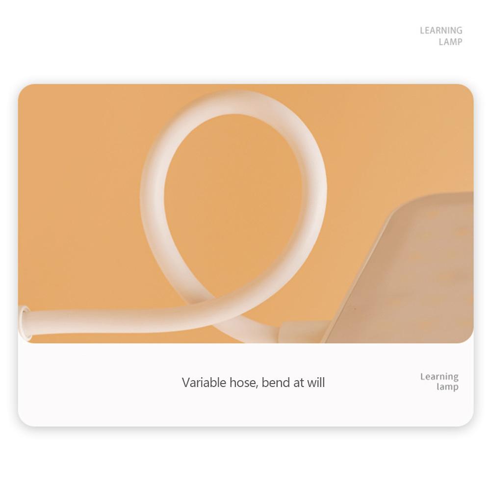 Светодиодная настольная лампа с защитой глаз и зажимом, перезаряжаемая через USB, 360°, гибкая настольная лампа для чтения в спальне, ночник