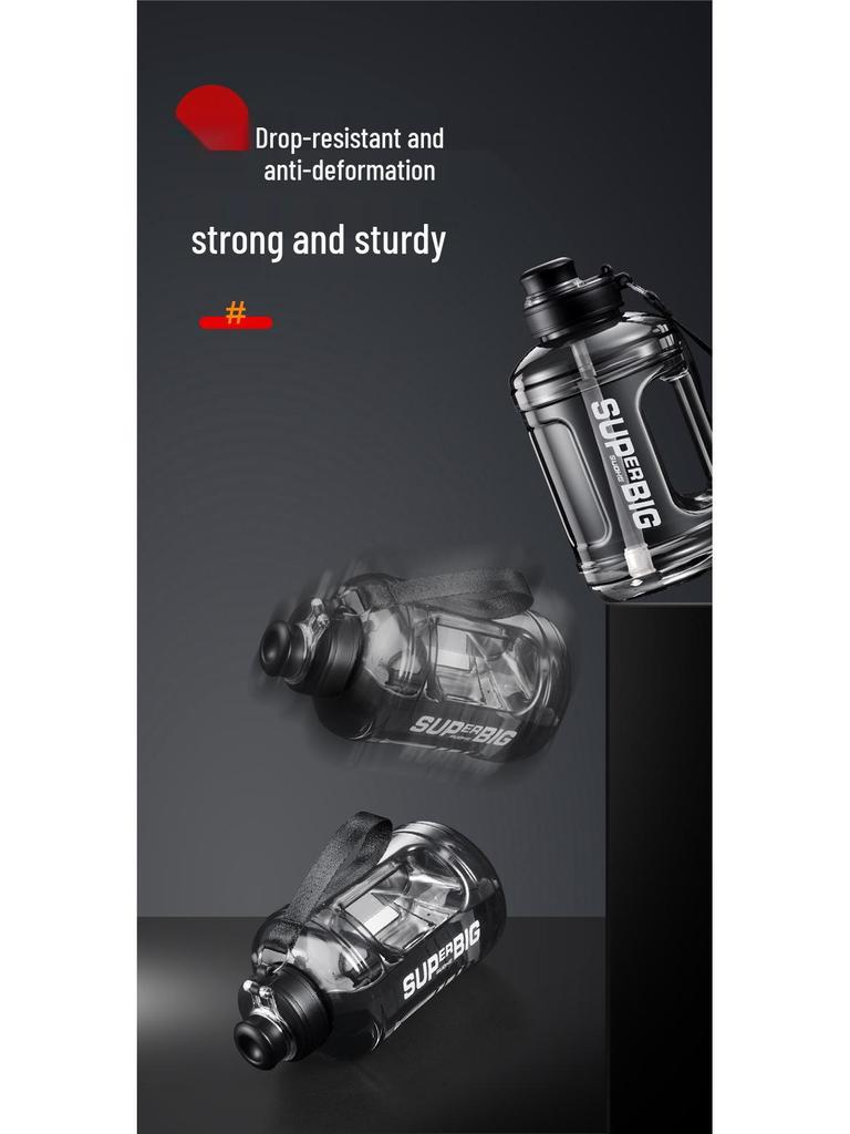 Портативный пластиковый стакан для воды большой вместимости с соломинкой для летних видов спорта