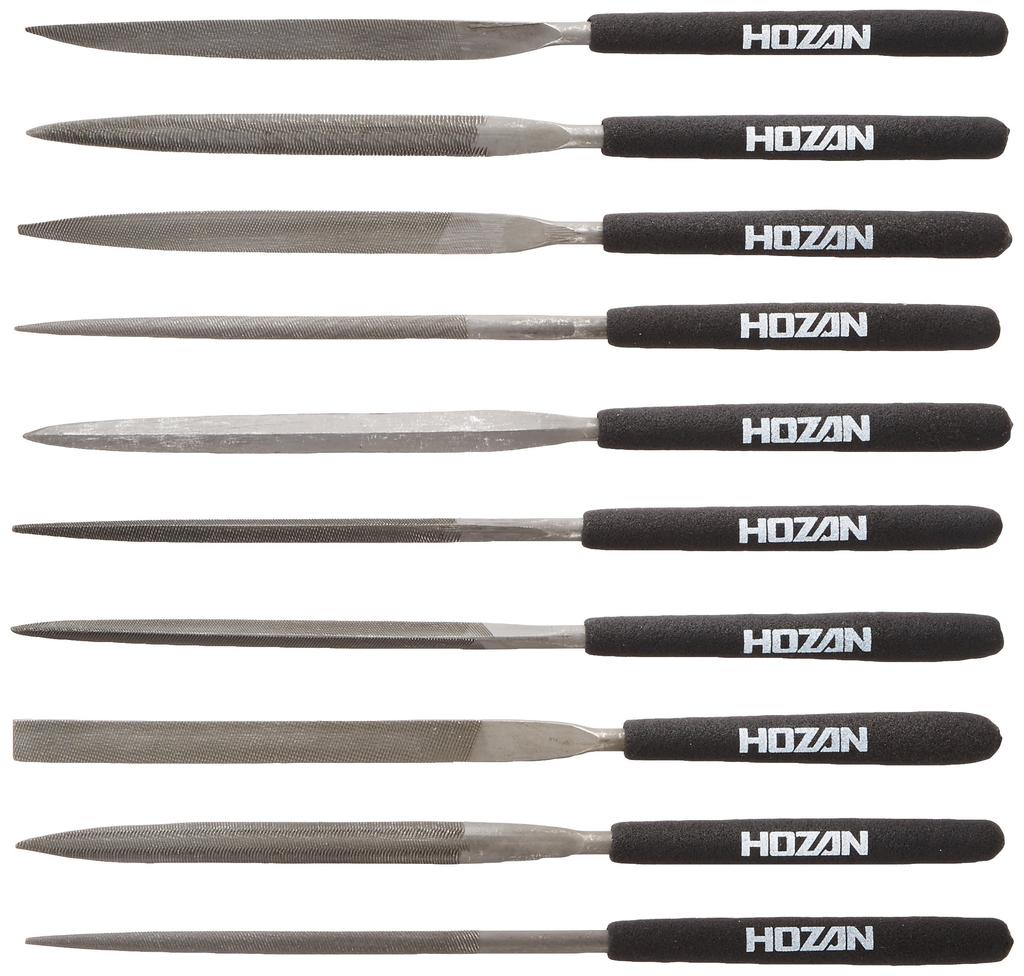 HOZAN File versatile for various Includes and Set, 10-piece set, situations. round, half-round, flat, triangular, square, single-edged, oval,