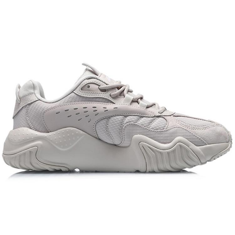 Li Ning Cat Paw Lite Ткань Амортизация Скользкие Устойчивые к истиранию Низкие Беговые кроссовки Мужские Серые AGLQ107-2