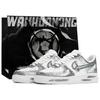 Air Force 1 Kaleidoscope, Light Wing, Сумка для покупок Устойчивые к истиранию Низкие кеды для скейтбординга Унисекс Серебристо-белые CW2288-111(Team1024-S-BOX)