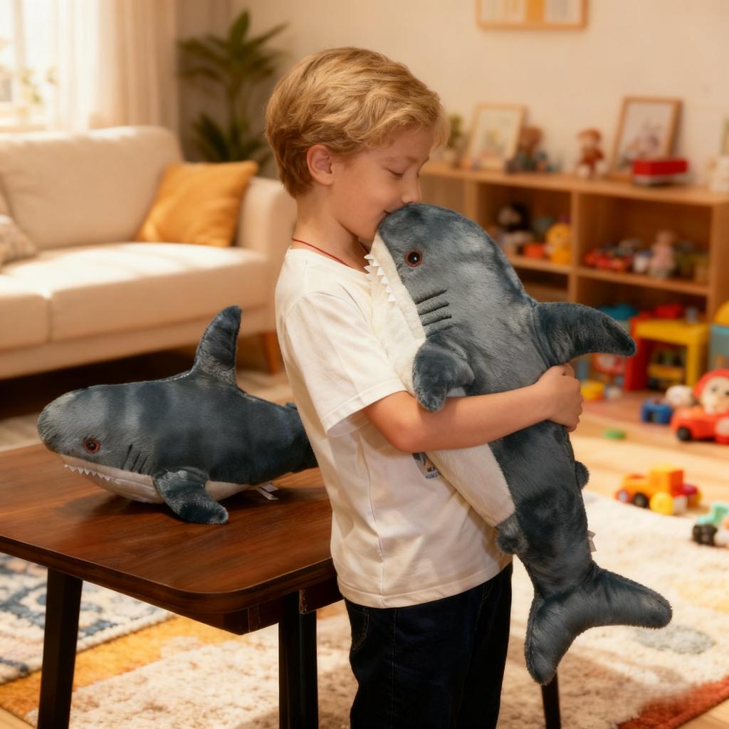 New 45cm Shark Toy Soft Stuffed Sea Animal Accompany Pillow High Quality Gifts For Birthday Children Boys Party Decro