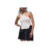 V-Neck Slim Fit Solid Color Crop Sleeveless Vest Women Tops White FN5799-133
