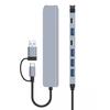 Type C Hub Data Transmission Multiport Adapter Driver-free 7 In 1 USB C