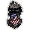 Наклейка WickedGoodz American Flag Soldier - Военная наклейка на бампер - Наклейка ветерана - Полноцветная 3 дюйма