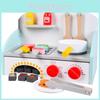 Wooden Simulation Kitchen Stove Kitchenware And Barbecue Grill Model Kid Toy For Parentchild Interaction