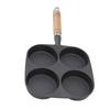 Egg Pan 4 Cup Egg Frying Pan with Wooden Handle for Breakfast Pancakes Omelettes