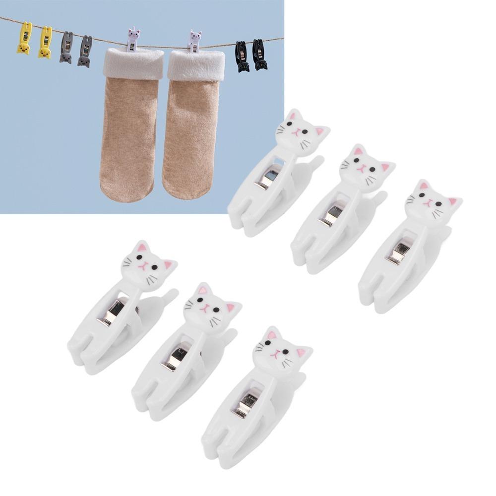 6Pcs Small Size Cartoon Clips Plastic Memo Paper Clips Decorative Cute Windproof Clips  Home Storage