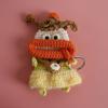 Funny Crochet Keychains Knitting Cute Sausage Mouth Doll Key Holder Knitted Storage Bag Keyrings For Car Keys Custom
