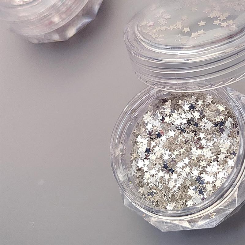 1Mm Mini Sparkling Star Nail Glitter Sparkling Pentagram Nail Decoration Nail Salon Design Cute Accessories Diy Nail Art Design