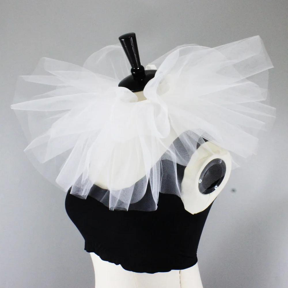 Идеальное сочетание Хэллоуин Сетчатый Стенд Поддельные Воротники Женские Плиссированные Оборки Ложные Воротники Рубашка Платье Свадебная Вечеринка Шарф-Воротник Шарф на Шею