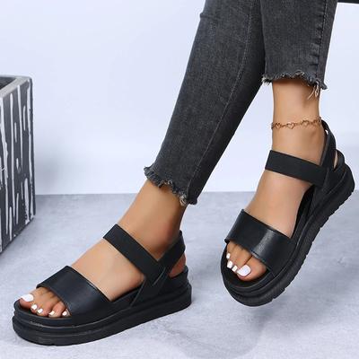 Мода 2024 года, новые женские летние удобные сандалии, модные римские туфли с открытым носком и ремешком на щиколотке на платформе и пряжкой, сандалии Mujer