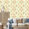 Cream and lime flowers wallpaper for living room and bedroom 50x1000