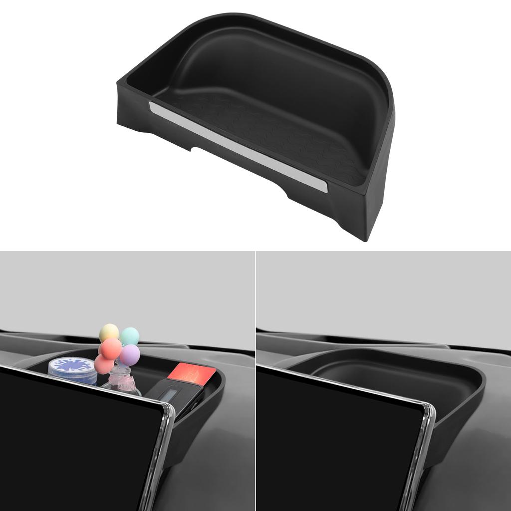 LUCKEASY Left Drive for BYD Shark 6 2024-2026 Car Display Rear Screen Storage Box Dashboard Storage Tray Silicone Accessories