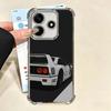Black White Sports Cars Aesthetics Plating Phone Case For Xiaomi Redmi Note 14 15 Pro Plus 13 12 11 11S 11T 10 9S 9 5G Anti-Fall