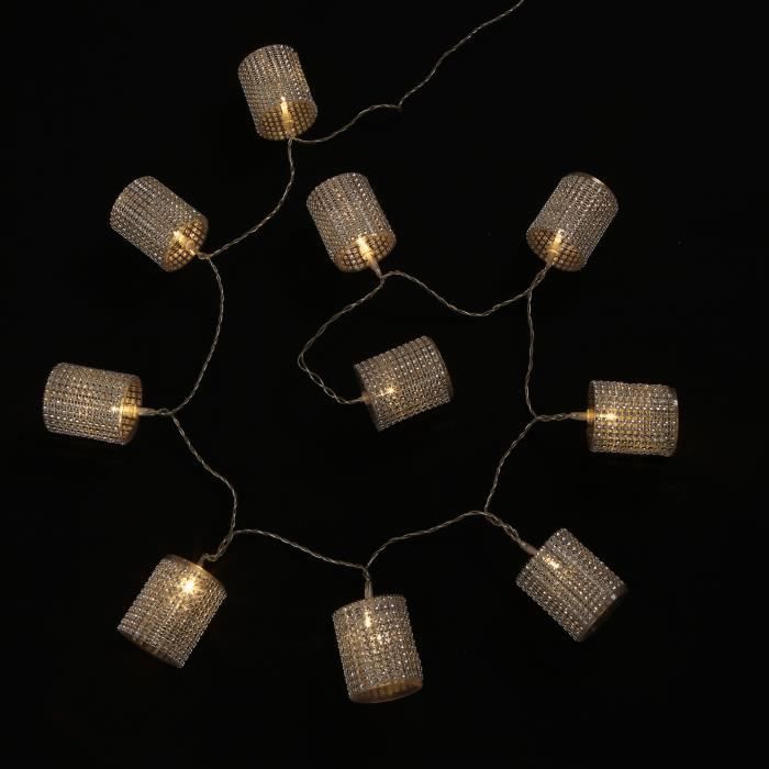Guirlande intérieure - 1.5m - 10 LED - Piles - Strass argenté