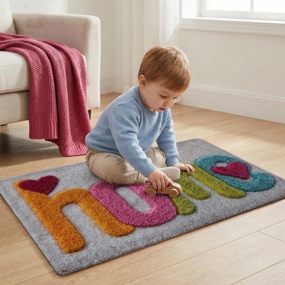 Flower Letter Absorbent Mat Love Heart Door Mat Creative Bathroom Mat  Wet Areas