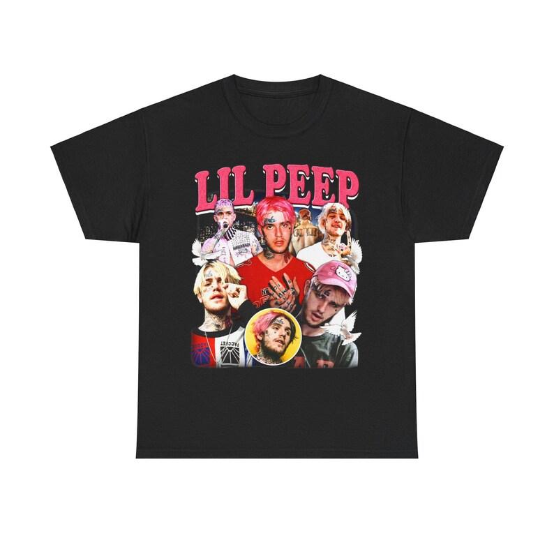 Коллаж Lil Peep Винтажная Графическая Футболка