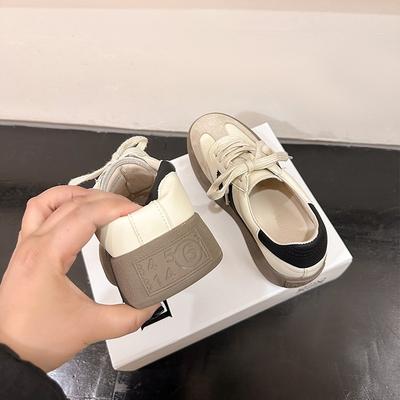 Кожаные немецкие тренировочные туфли женские с внутренней высотой, увеличивающей рост, весна 2025, новые одинарные туфли, спортивные маленькие белые туфли, женские туфли Форреста Гампа, повседневные w