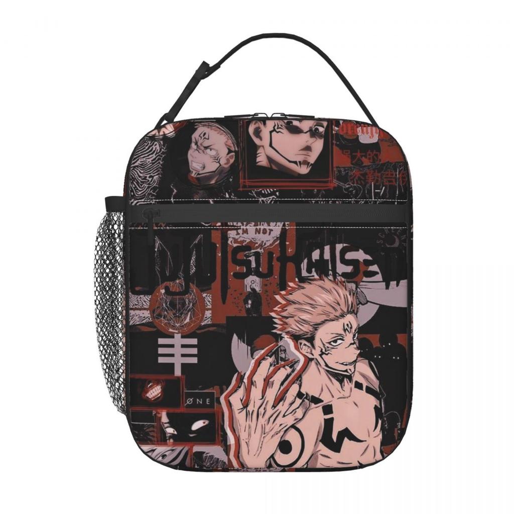 Jujutsu Kaisen Сукуна Аниме Изолированная Сумка-ланчбокс для Женщин Детей Портативные Контейнеры для Еды Термосумка-ланчбокс Сумка