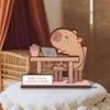 Yousheng Wooden Animal Ornament Capybara Bear Desk Companion Crying Animal Motivational Sign for Office Desk Decor Stress Relief