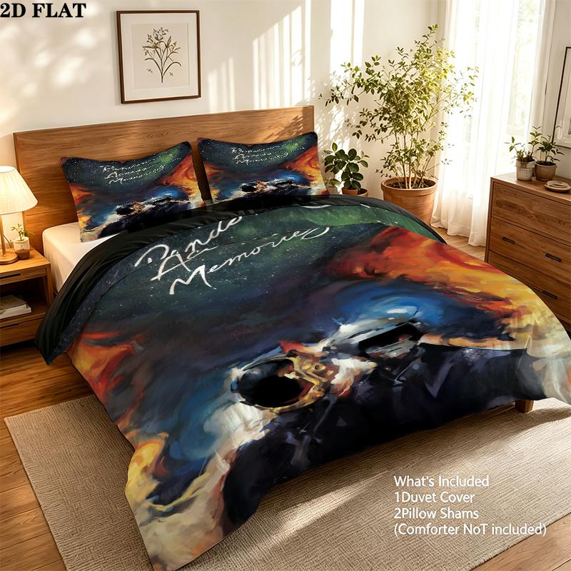 Daft Punk Bedding Quilt Set Quilt Cover Pillowcase Home Decoration Birthday Gift (1 * duvet cover + 2 * pillowcase, without core)