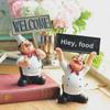Chef Welcome Sign Ornament – Creative Home Décor Chef Figurine with Message Board