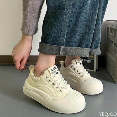 Модная женская обувь на толстой подошве Новая весенне-осенняя Простая удобная универсальная спортивная обувь Для повседневной носки Повседневная женская обувь