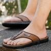 Модные летние новые шлепанцы из ПУ кожи, повседневные сланцы с клипсой, мужская обувь, пляжные шлепанцы, уличные дышащие удобные мужские простые сандалии