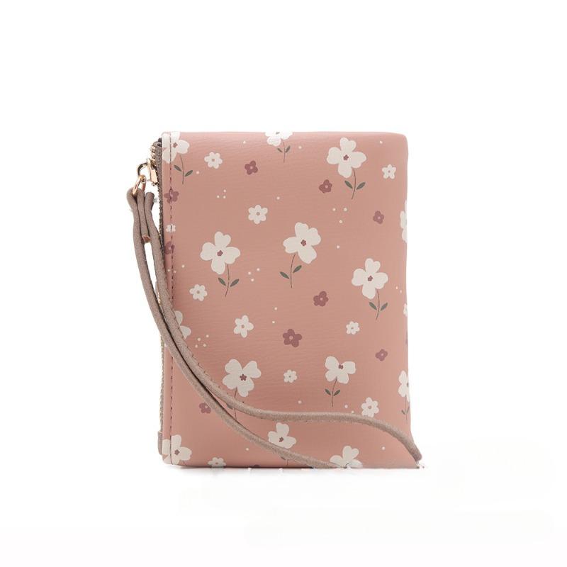 Женский кошелек PU Flower Zipper Multi Card складной карманный кошелек для монет Student Zero