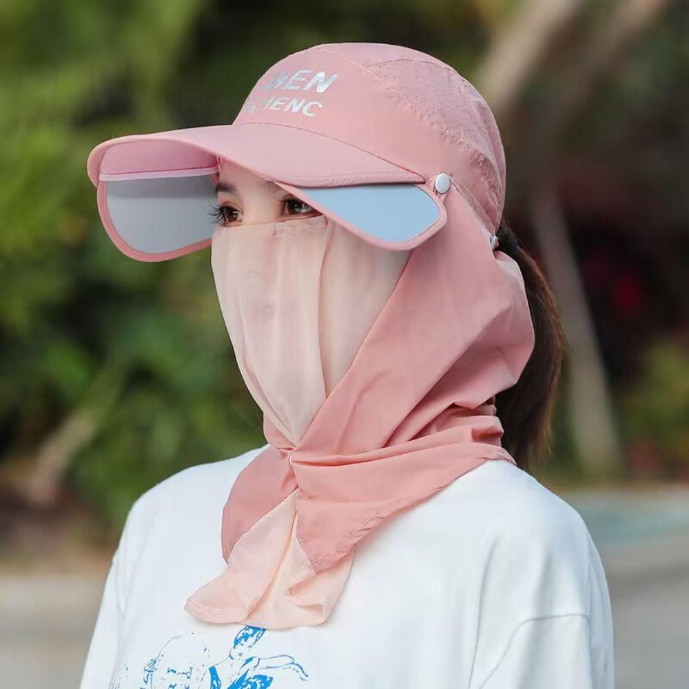 Breathable Sunscreen Ice Silk Cap Protective Shield Full Face Mask Women Sun Protection Cap