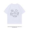 Cartoon Cat Cotton Printed Summer European And American Loose Unisexs And Unisexs Clothing New Cotton Casual Short Sleeves