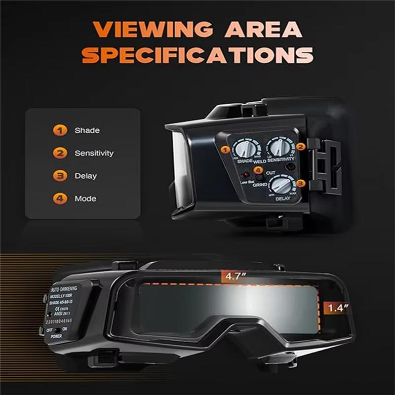 Fresh New True Color Auto-Dimming Welding Head Goggles,4/5-9/9-13, Suitable For TIG MIG ARC Plasma Cutting Grinding