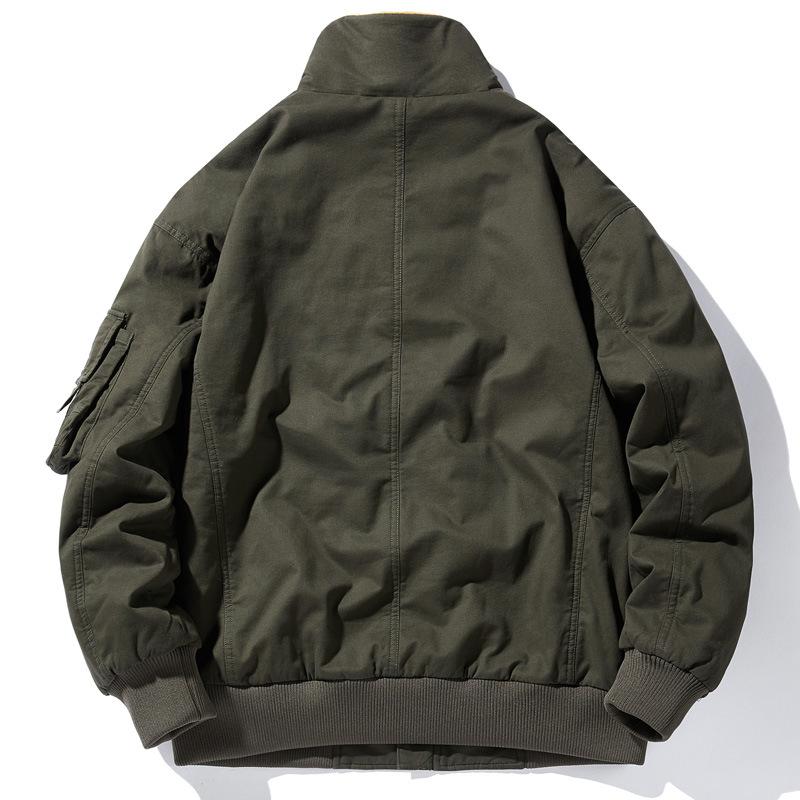 Thickened Velvet Padded Jacket Men's Washed Casual Padded Jacket Large Size Loose Tooling Pilot Padded Jacket