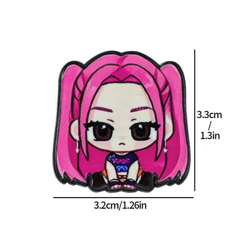 K-pop Истребители демонов Мультяшные металлические броши для женщин Значки на лацкан Рюкзак Аксессуары для костюма Модная бижутерия Подарки для друга