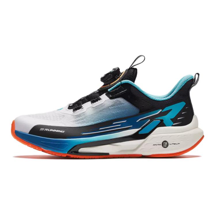 Anta Kids Victory Lite Shock Absorbing Wear Resistant Non Slip Low Top Running Shoes Kids Running Shoes White Blue Black 312425513-3