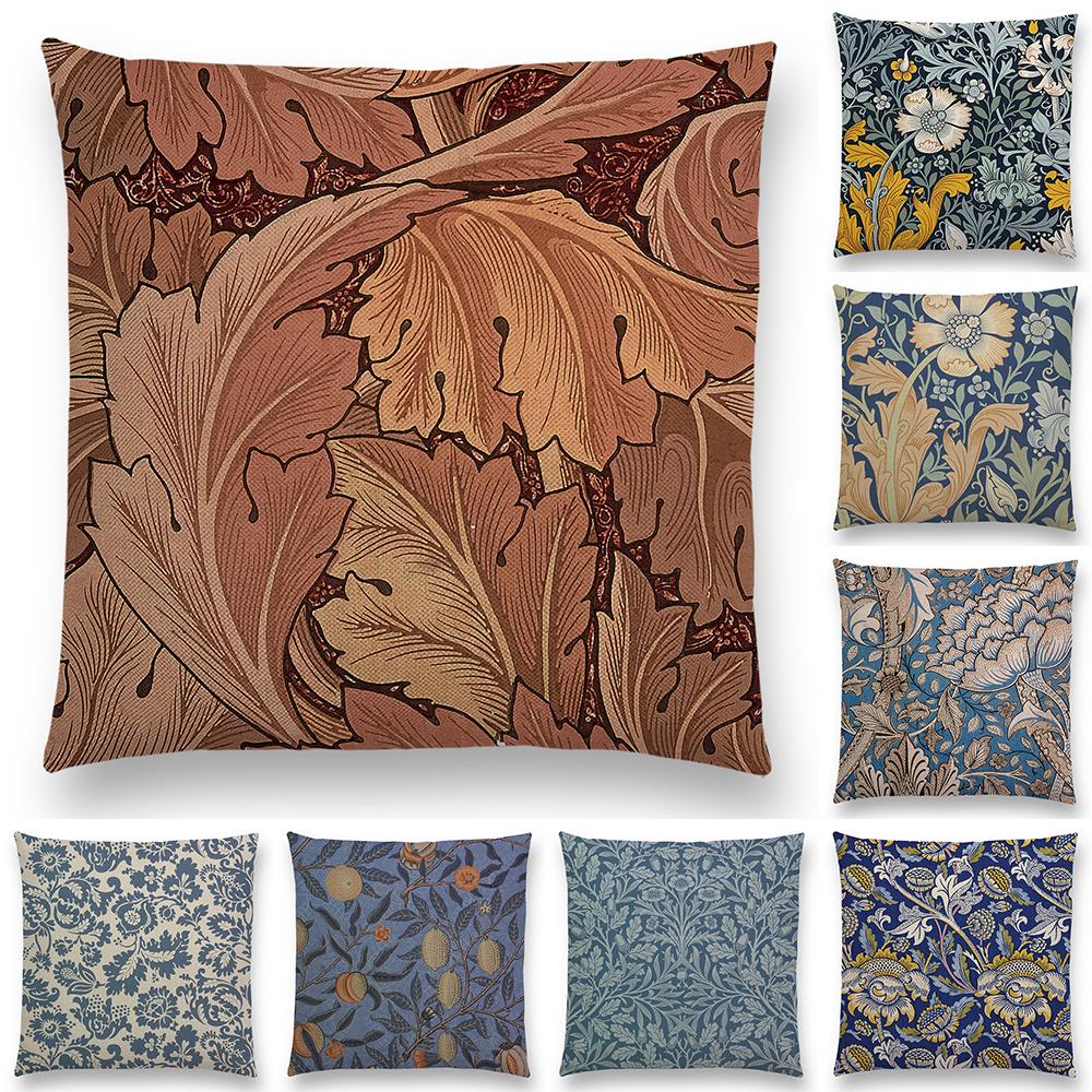 Чехол для подушки William Morris Thief Red, льняная роскошная подушка для домашнего декора, наволочка для дивана, гостиной, 40 см/45 см/50 см/60 см