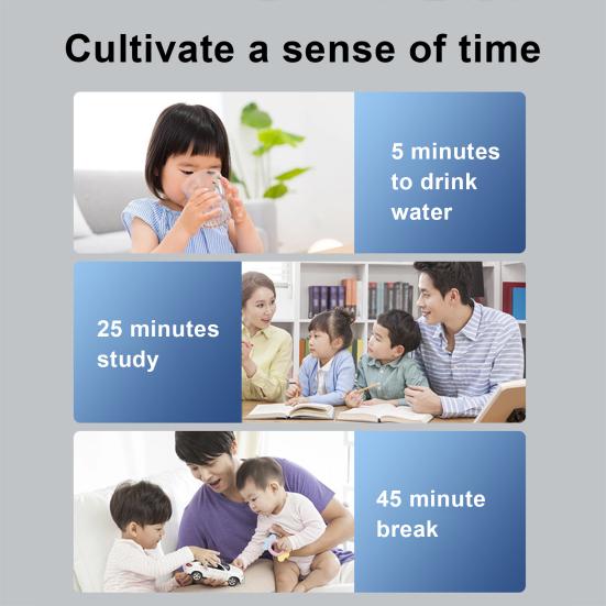 Вращающийся кубический таймер 5-15-25-45 минут со светодиодным дисплеем, ползунковый переключатель, Pomodoro, портативный кубический таймер с вибрацией и беззвучным сигналом для работы, учебы, кухни