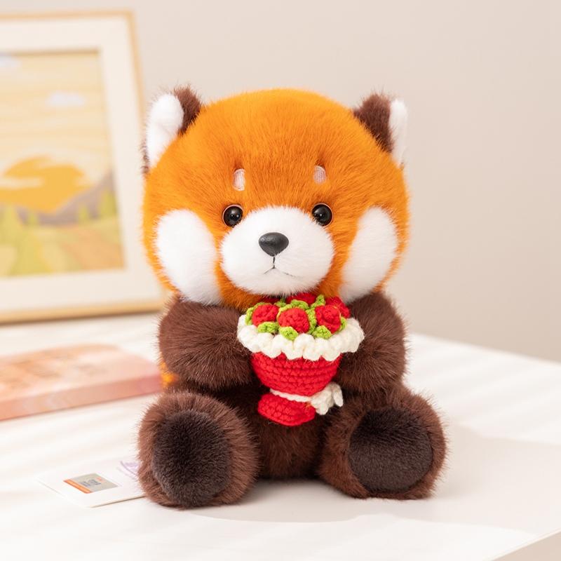 2025Cm Cute Hug Flower Bouquet Rabbit Raccoon Toy Capybara Hug Easter Egg Plush Doll Easter Valentine'S Day Gift