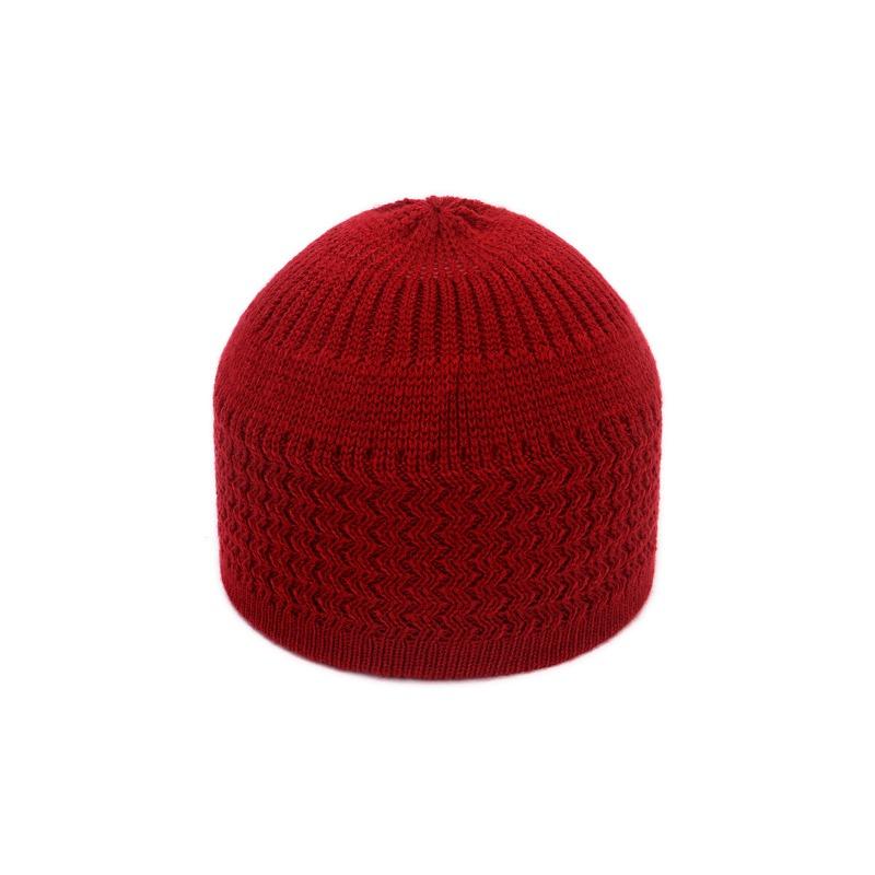 Autumn Winter Hat Hoodie Knitted Hat Men's and Women's Wave Jacquard Neutral Dome Warm Knitted Head Cap
