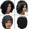Two-Piece Extra-Large Waterproof Bath Cap Set, Reusable for Long Hair, Thick Curls, and Braided Styles (Black + White)